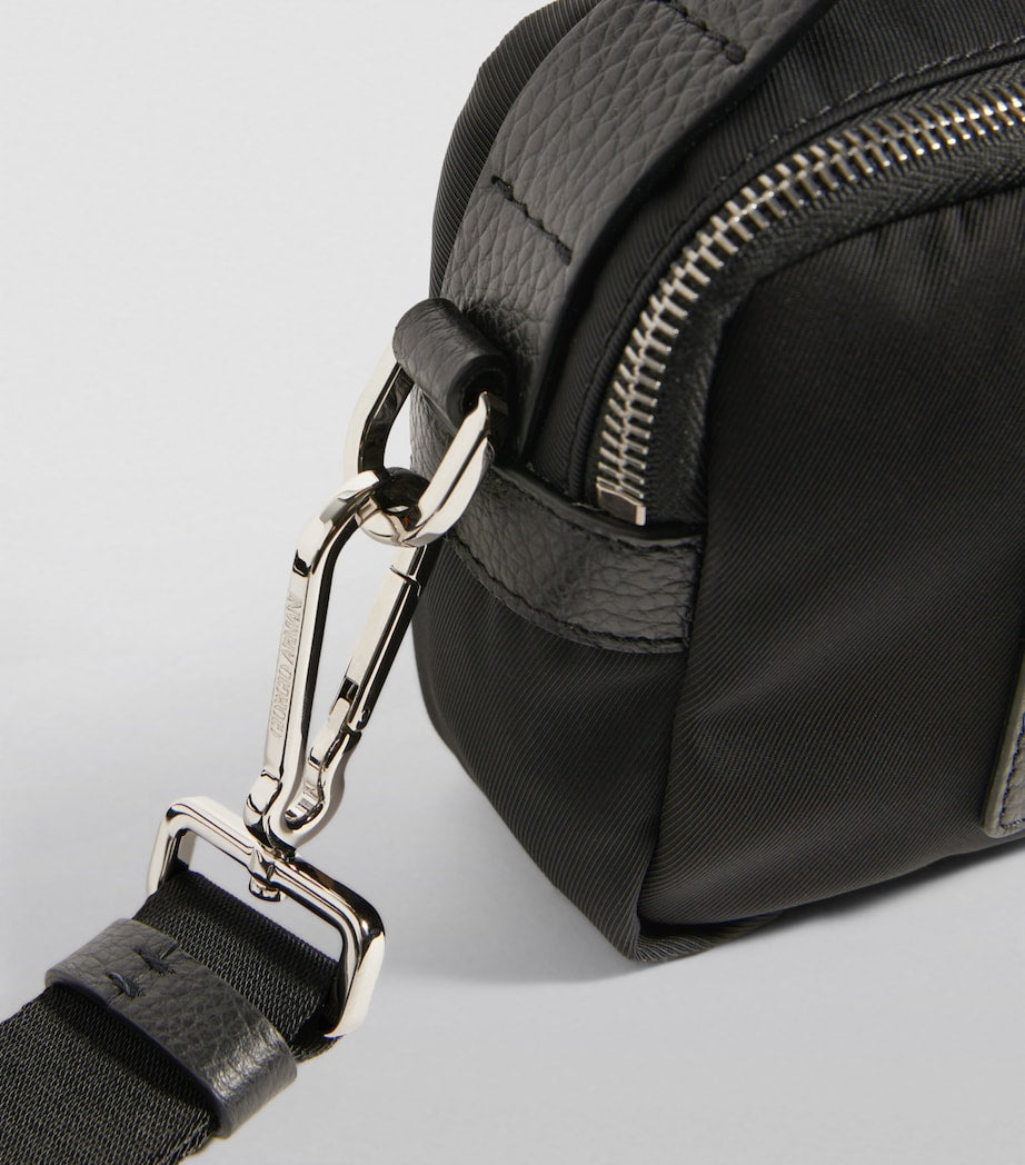 Giorgio Armani mini crossbody bag recycled nylon leather trim (British brand)
