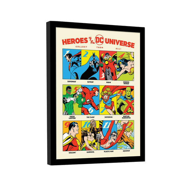 DC Comics Heroes of the DC Universe framed print (British brand)