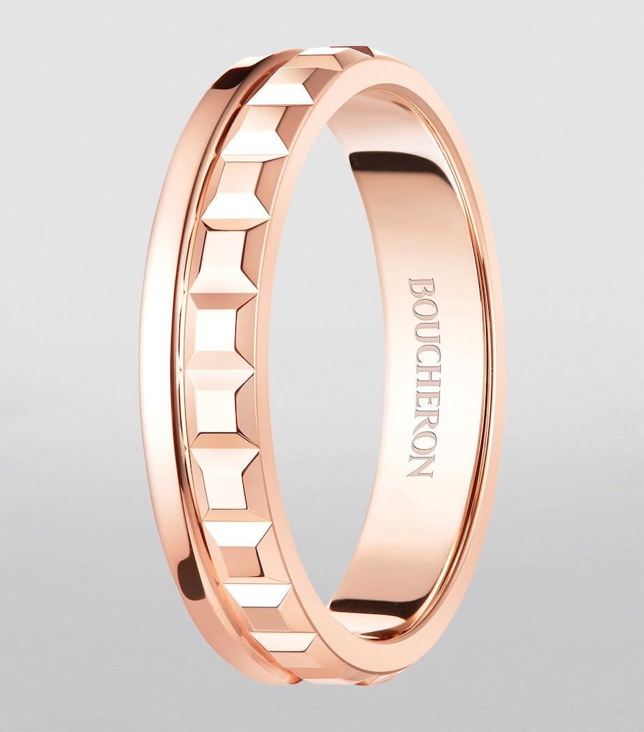 Boucheron Quatre Radiant Edition pink gold wedding band, imported from the UK
