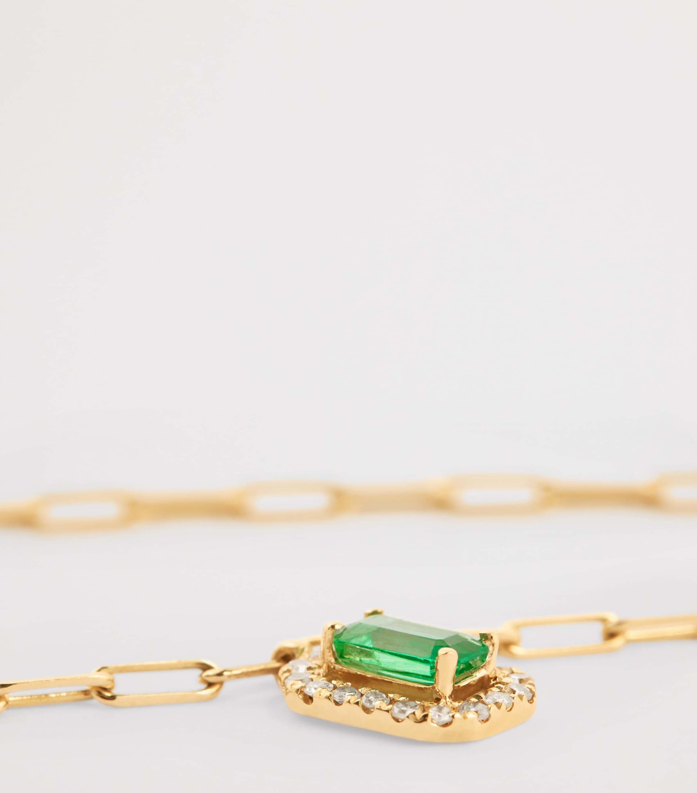SHAY Mini Me Necklace 18k gold emerald diamonds, imported from the UK