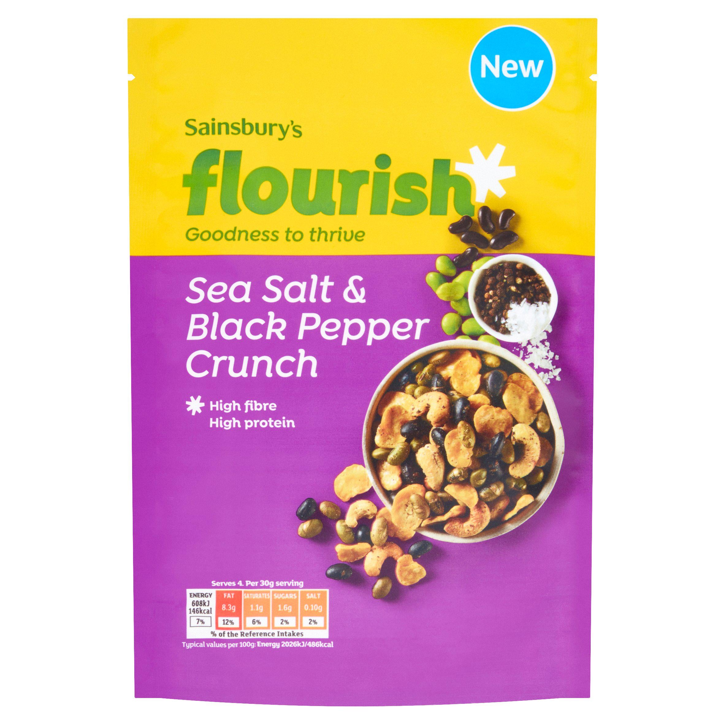 Sainsbury's Flourish Sea Salt & Black Pepper Crunch 120g GOODS Sainsburys   