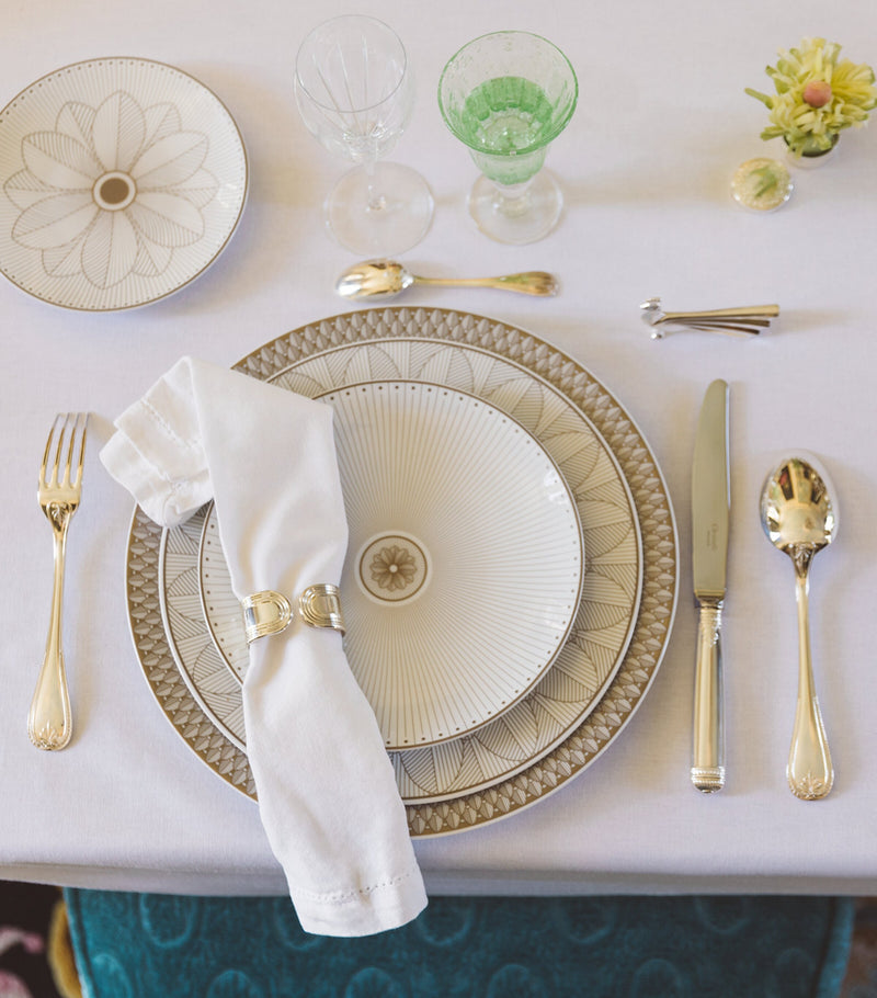 Christofle porcelain Malmaison Platinum Impériale dinner plate 27cm - British product