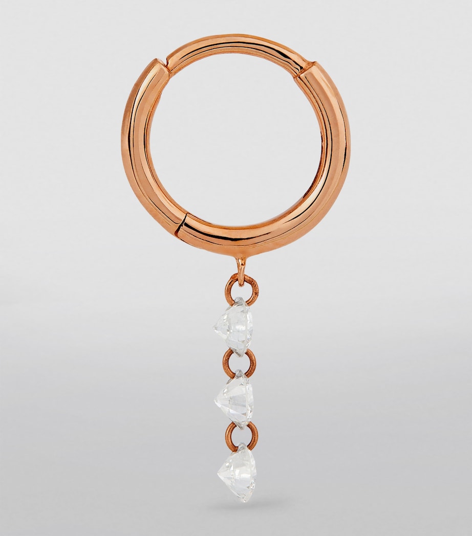 Persée rose gold diamond hoop earring, imported from the UK