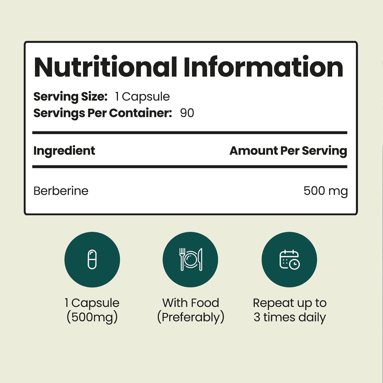 VitaBright Berberine HCL supplement 98% purity 90 capsules (British brand)