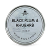 Scented wood wick candle Black Plum Rhubarb 112g, imported from the UK