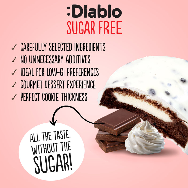 Diablo no added sugar cookies and cream white chocolate 128g pack (British brand)