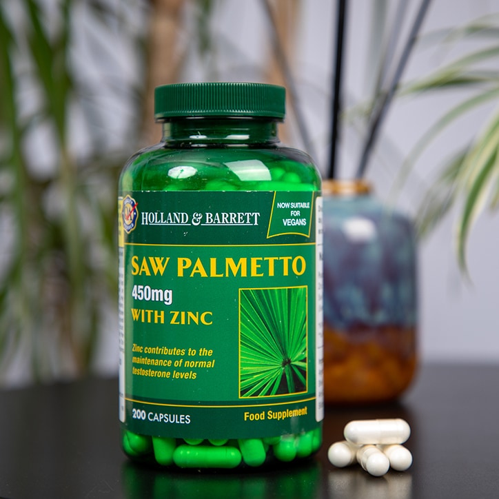 Holland & Barrett Saw Palmetto Capsules 450mg 200 Capsules GOODS Holland&Barrett   