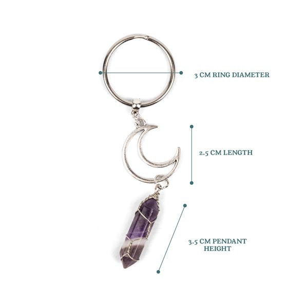 Myga Keyring - Crescent Moon & Amethyst GOODS Superdrug   