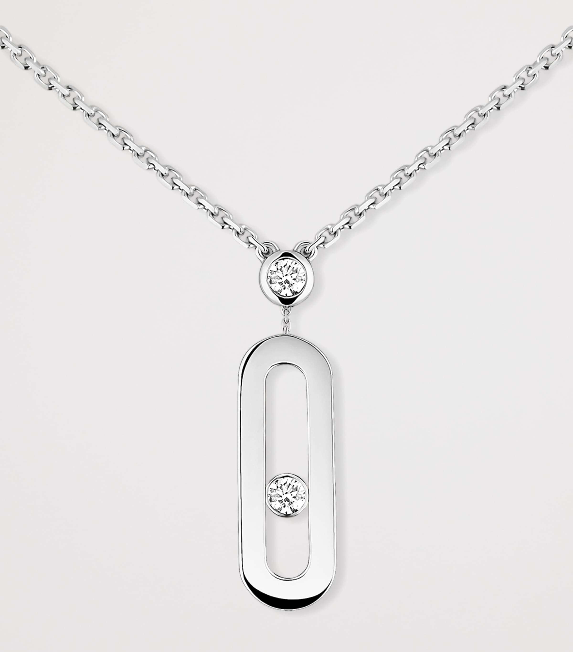 Messika Move Uno white gold necklace with 0.13ct diamonds - British product