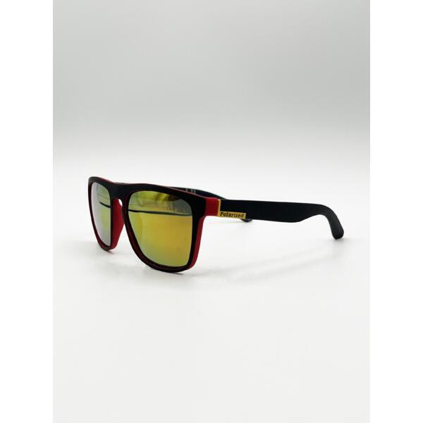 SVNX matte black wayfarer sunglasses orange mirrored lens - British product