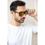 SVNX matte black wayfarer sunglasses orange mirrored lens - British product