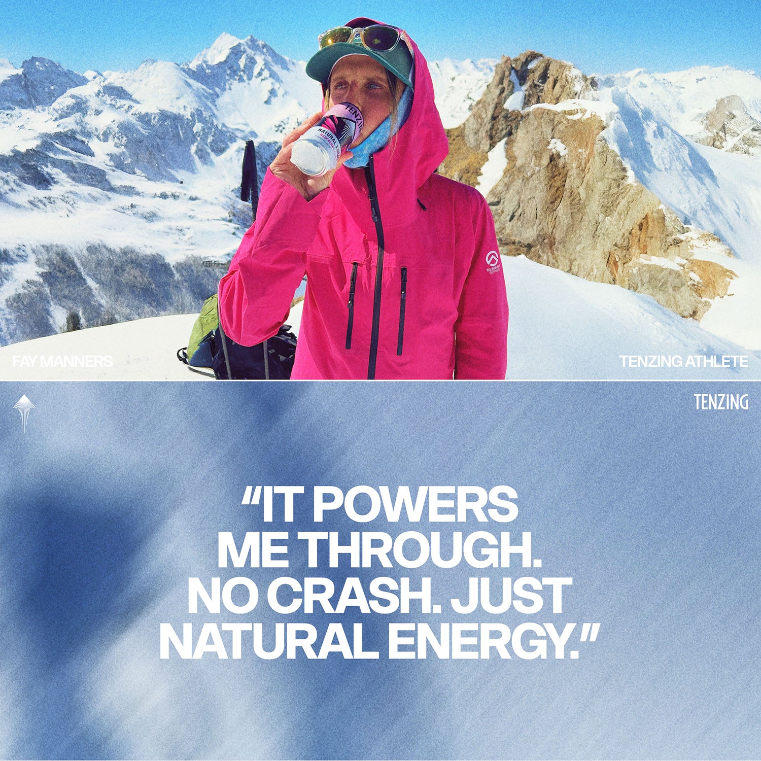 Tenzing natural energy drink raspberry and yuzu 330ml, imported from the UK