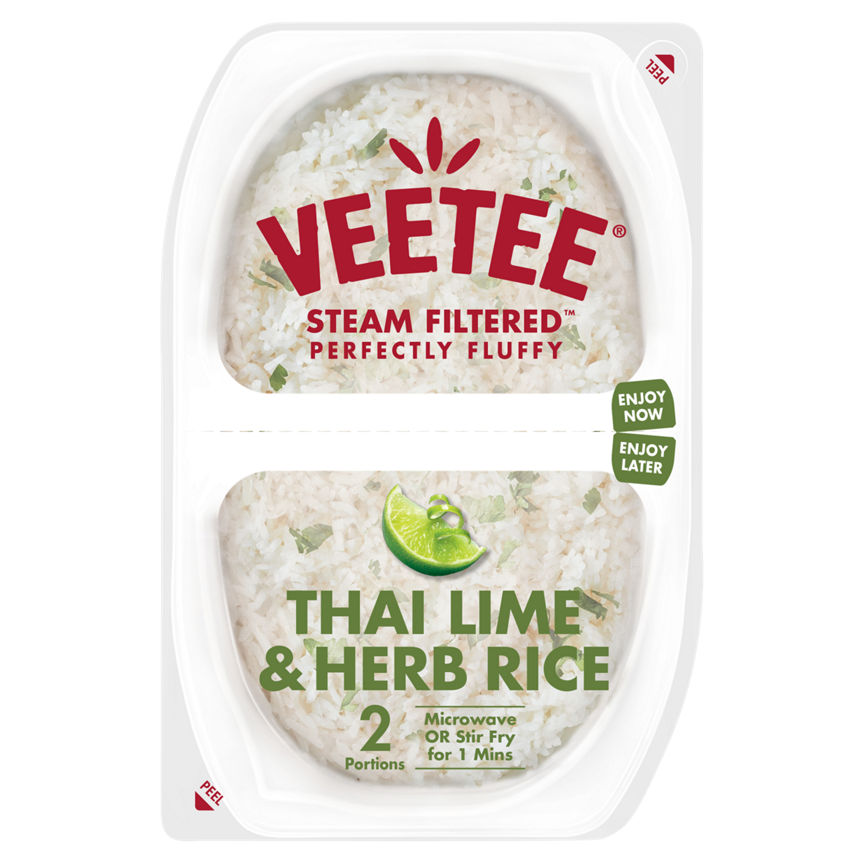 Veetee Steam Filtered Thai Lime & Herb Rice 2 x 125g (250g)