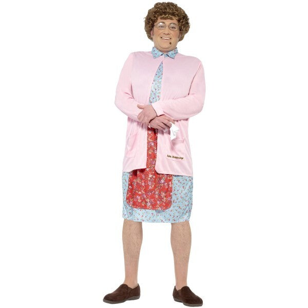 Smiffys Mrs Brown costume with wig and glasses, imported from the UK