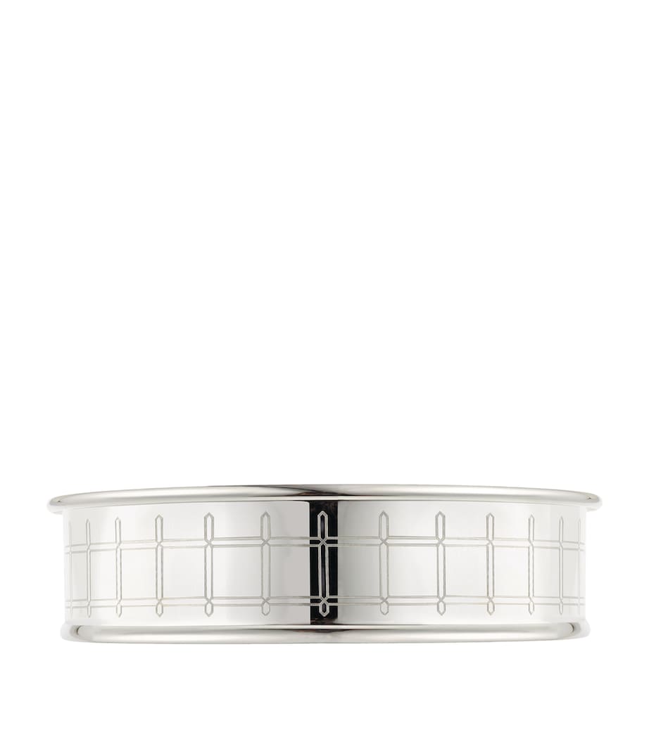 Christofle silver-plated Graphik bottle coaster - British product