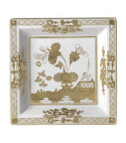 GINORI porcelain change tray with hand-painted gold florals, UK version