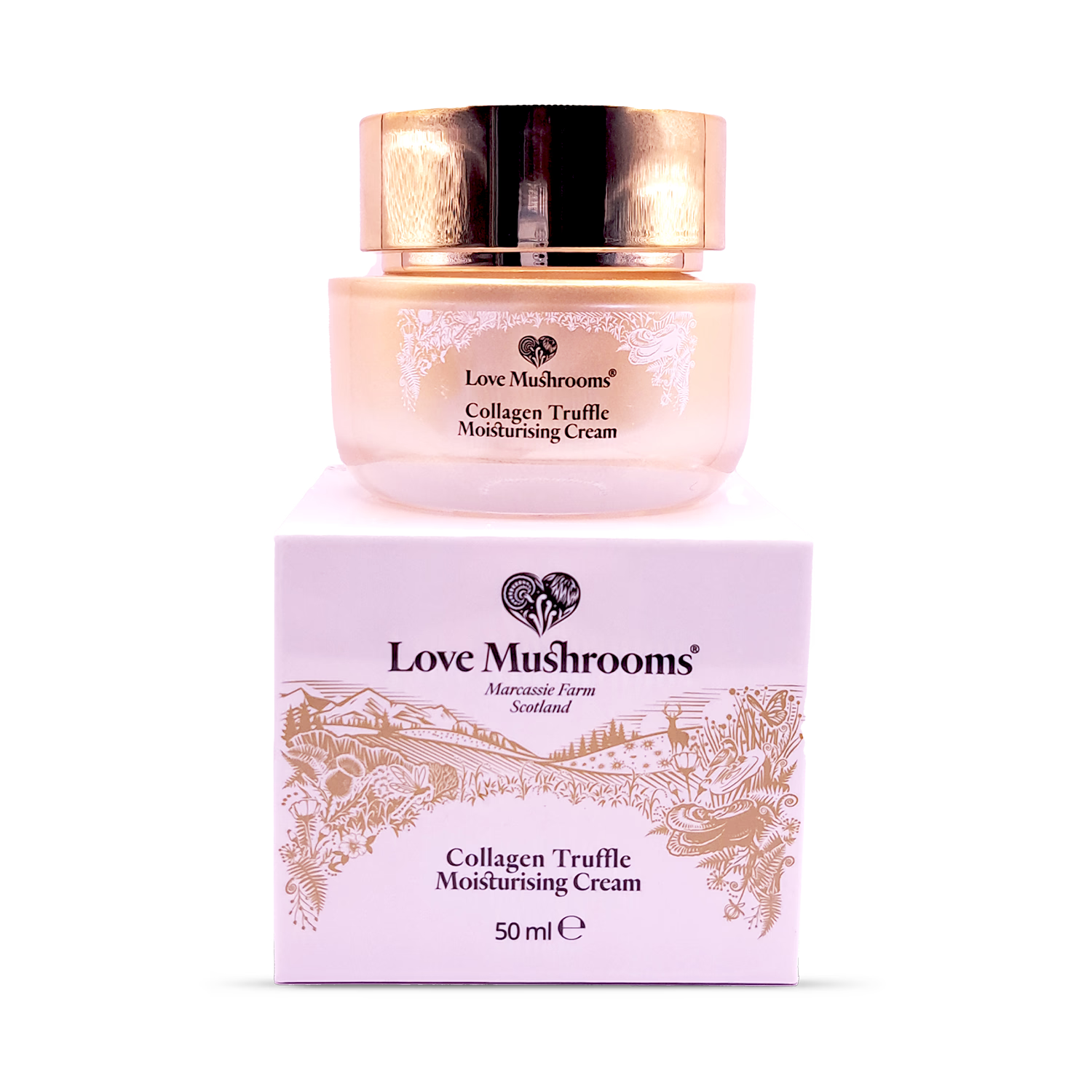 Love Mushrooms Collagen Truffle Moisturiser, imported from the UK