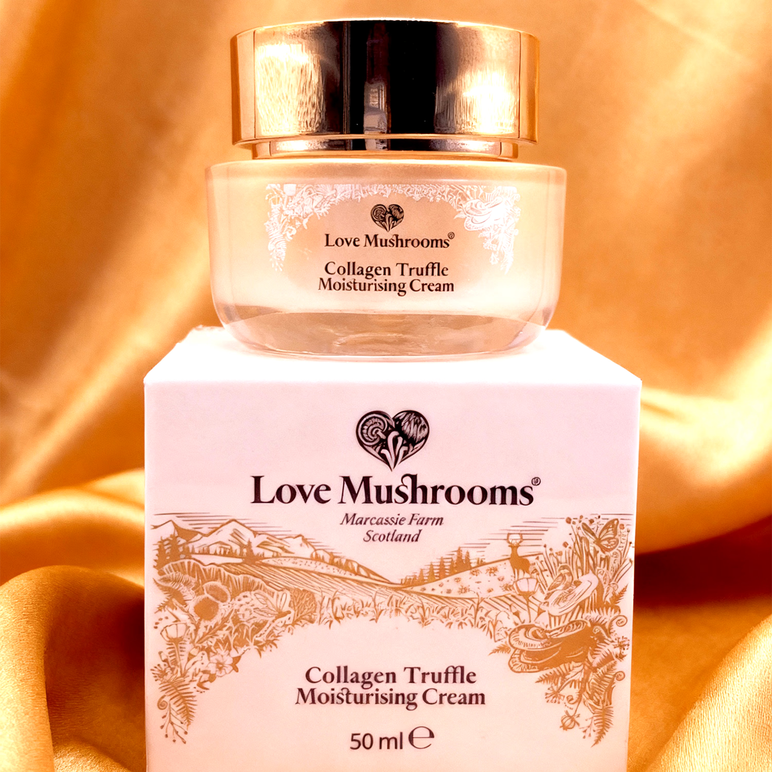 Love Mushrooms Collagen Truffle Moisturiser, imported from the UK