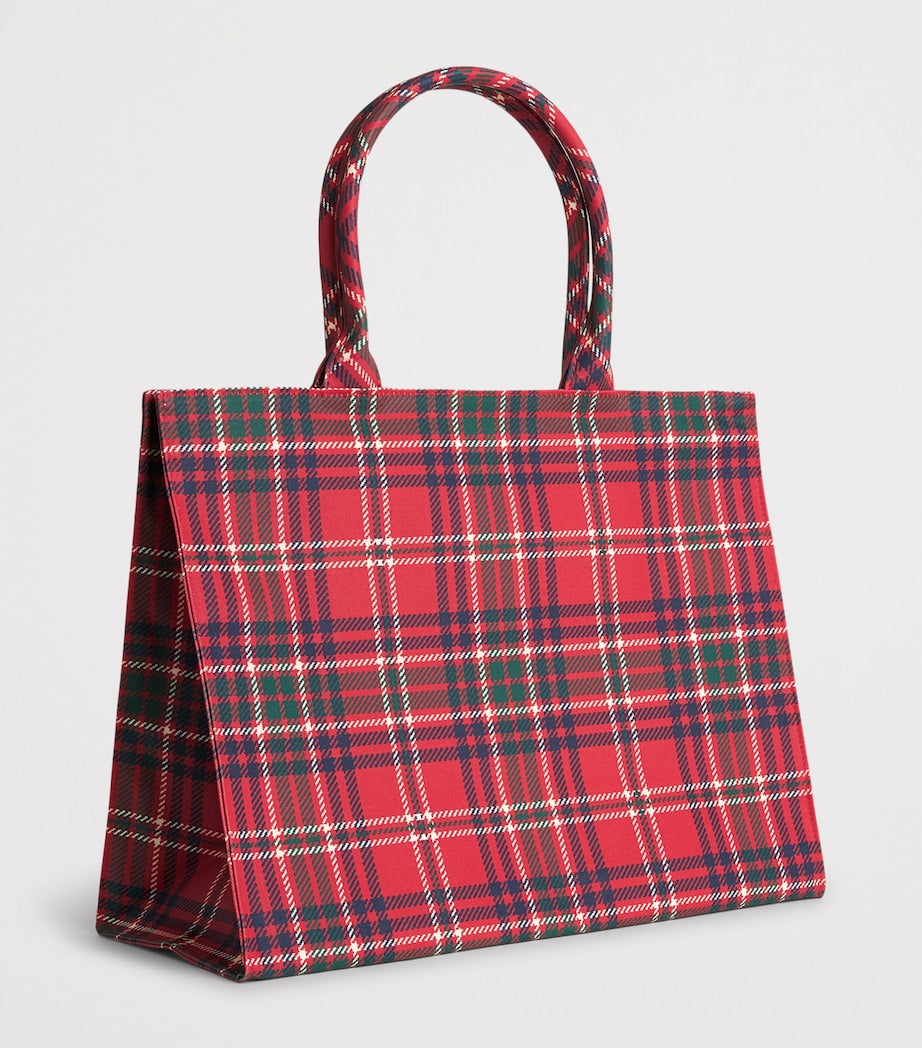 Harrods tartan zipped tote bag cotton canvas, UK version
