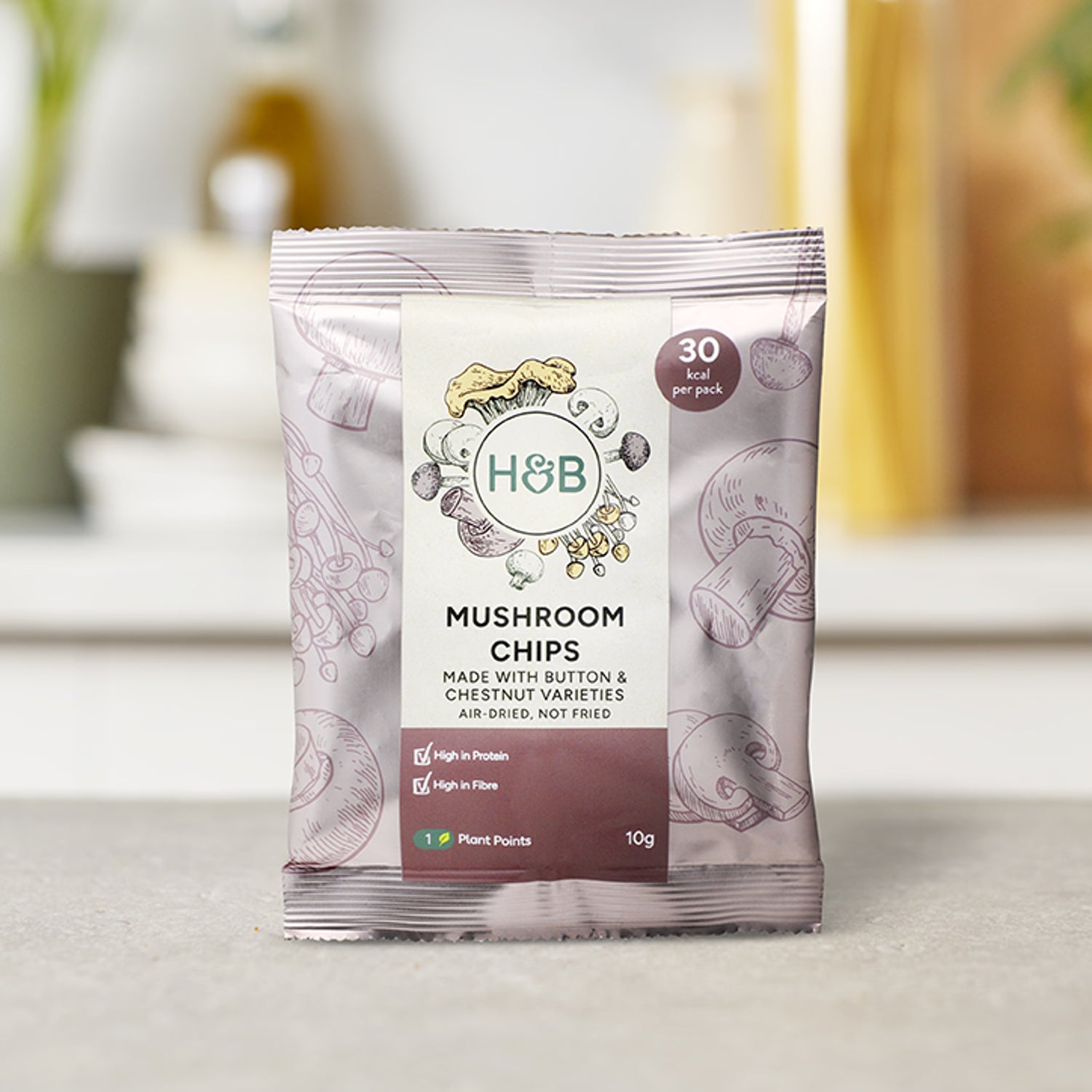 Holland & Barrett mushroom chips 10g, UK version
