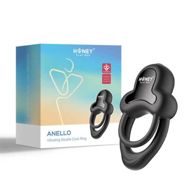 Honey Play Box Anello double cock ring with clit stimulator app (British brand)