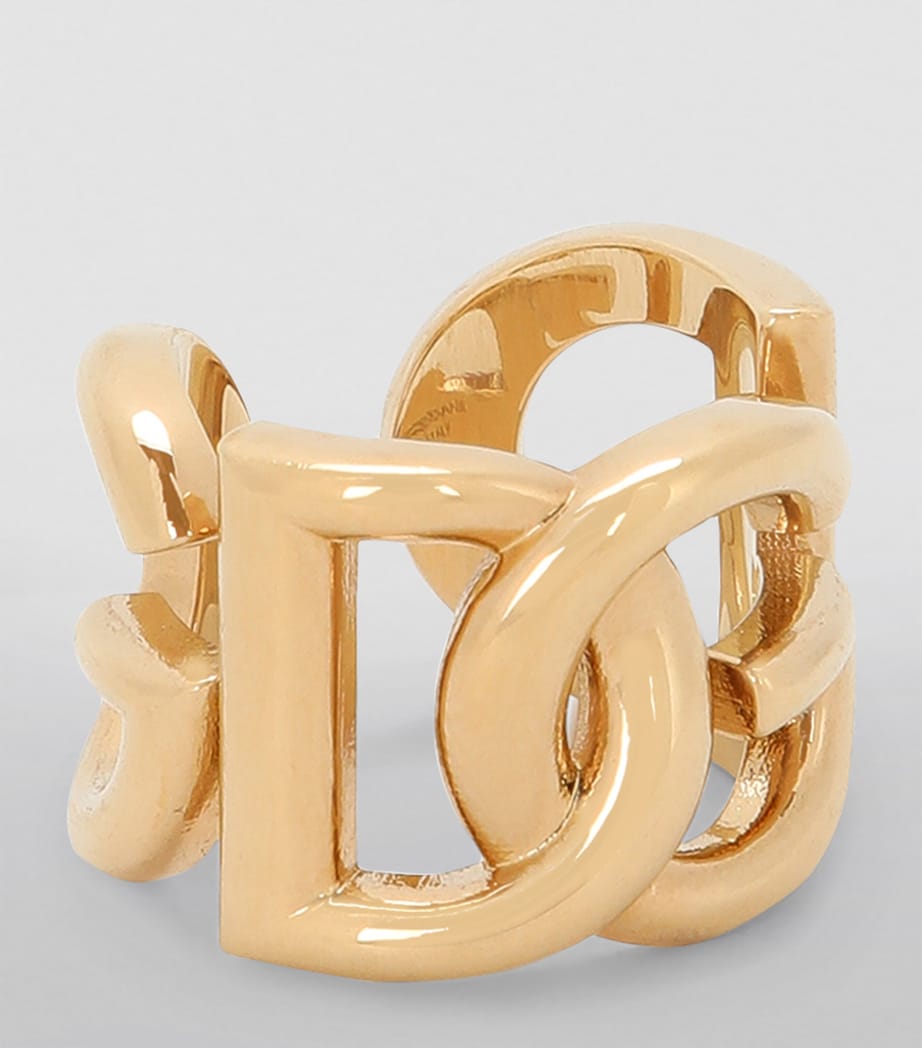 Dolce&Gabbana interlocking logo ring in brass, UK version
