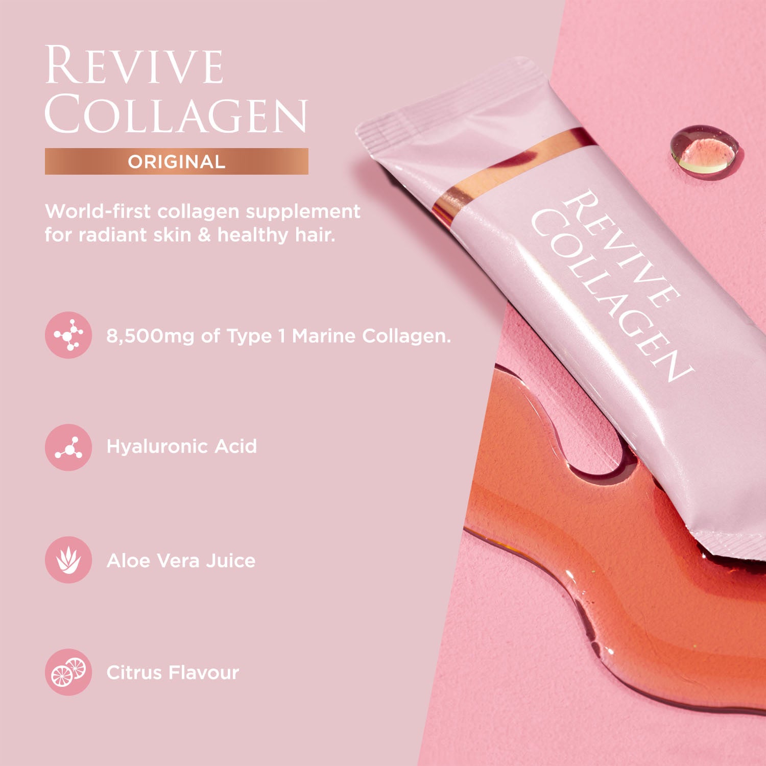 Revive Liquid Marine Collagen Drink Lime 28 Sachets, imported from the UK