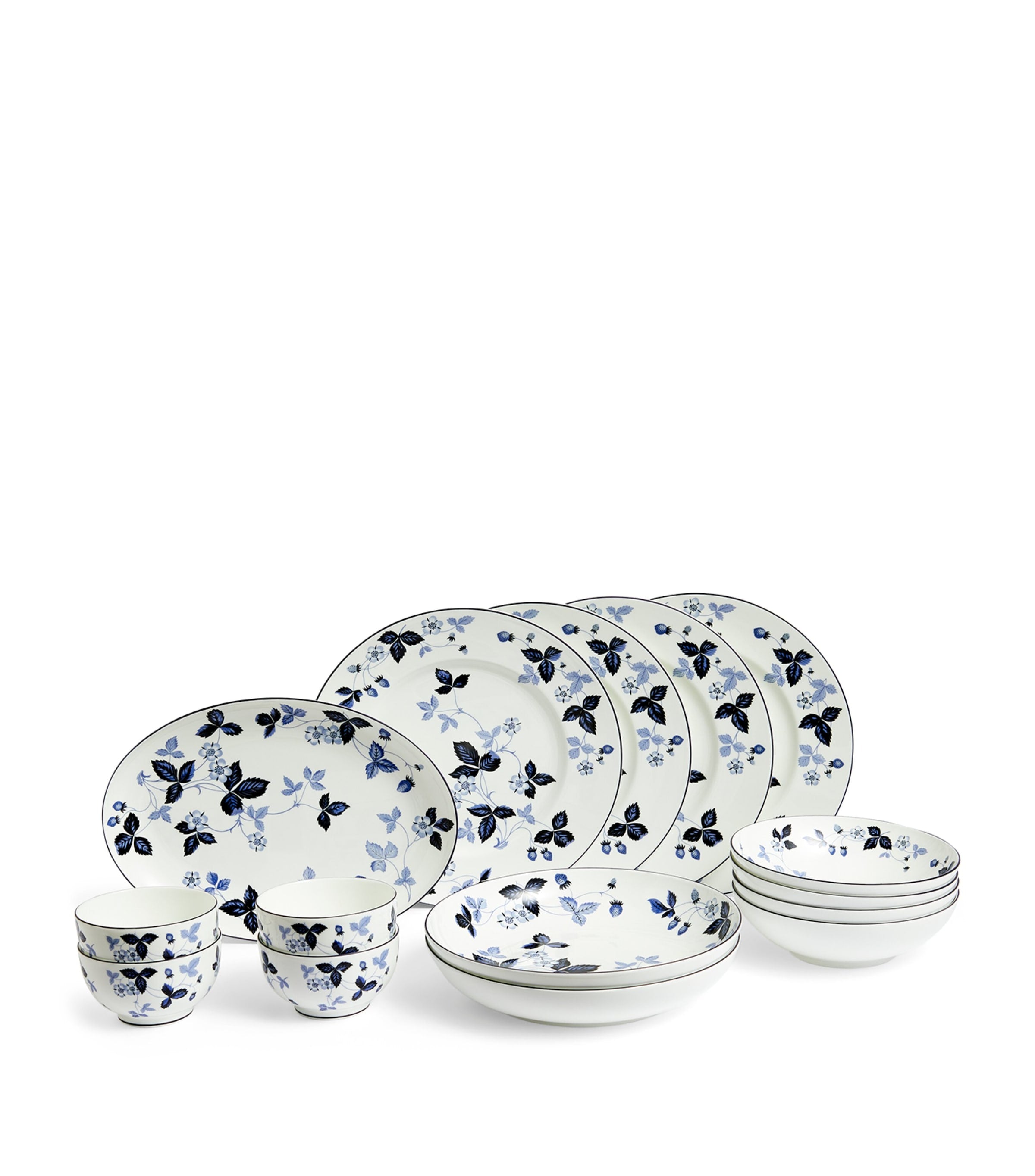 Wedgwood Wild Strawberry Inky Blue dinner set 15-piece - British product