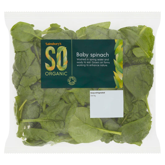 Sainsbury’s Spinach, SO Organic 100g GOODS Sainsburys   