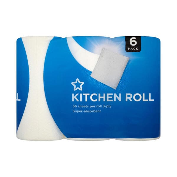 Superdrug Kitchen Roll 3 Ply x 6