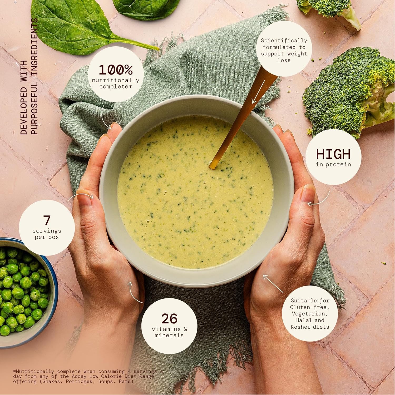 Adday green vegetable soup 7x57g, UK version