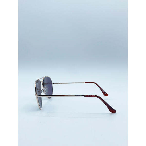 SVNX gold frame aviator sunglasses with mirrored pink lenses (British brand)