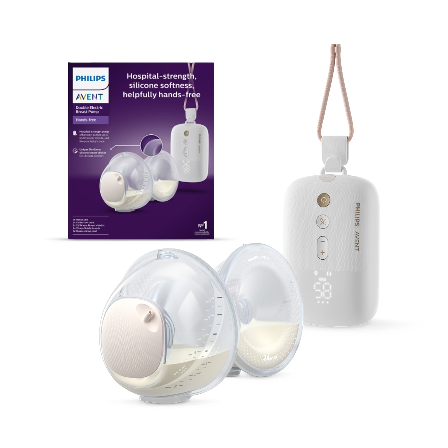 Philips Avent hands-free double electric breast pump, imported from the UK