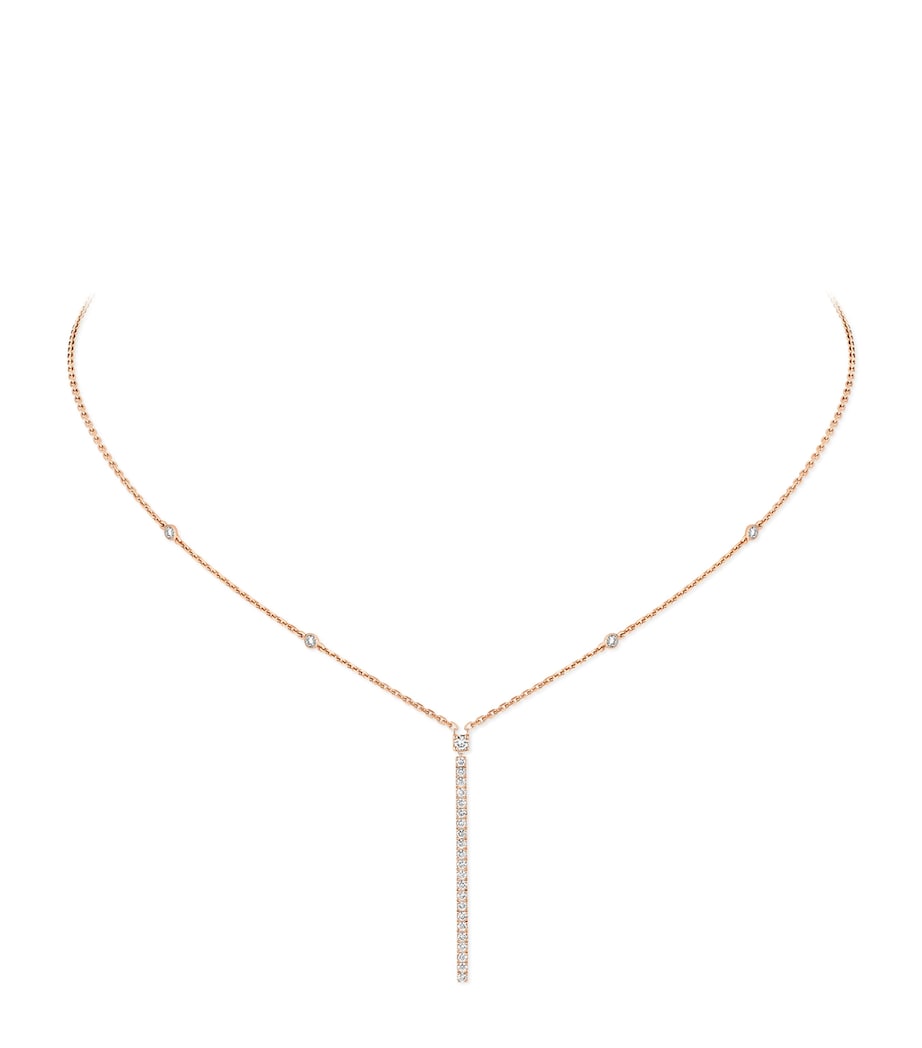 Messika Gatsby pink gold diamond pavé necklace 0.38ct, imported from the UK