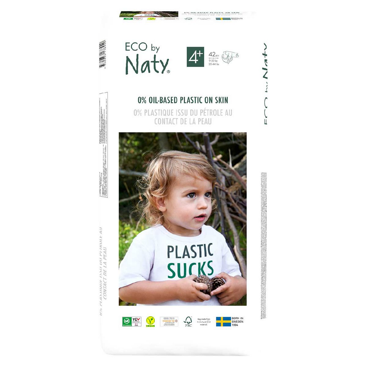 Naty Size 4+, 42 Eco Nappies, 9-20kg GOODS Boots   