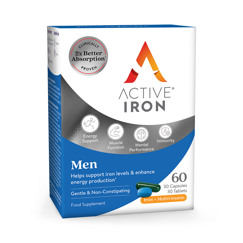 Active Iron Men's Iron Supplement 30 Capsules Plus Tablets - British product