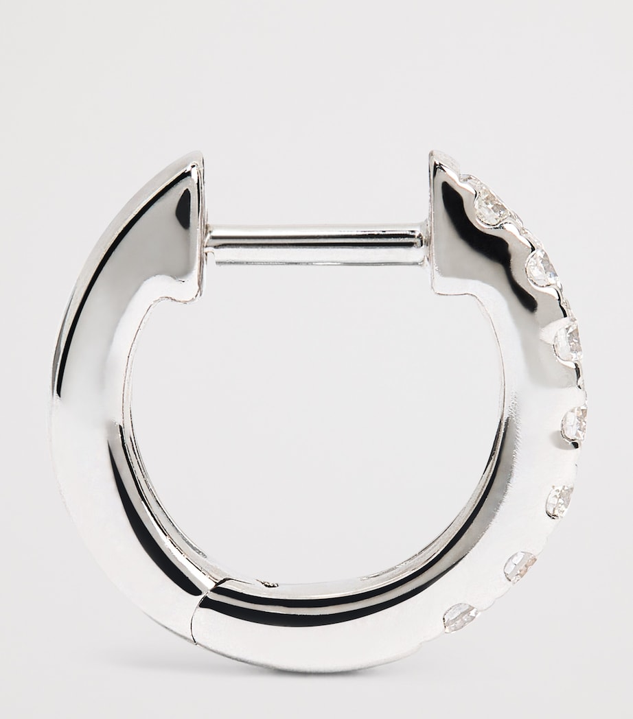 Harrods white gold diamond huggie earrings 0.20ctw, imported from the UK