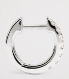 Harrods white gold diamond huggie earrings 0.20ctw, imported from the UK