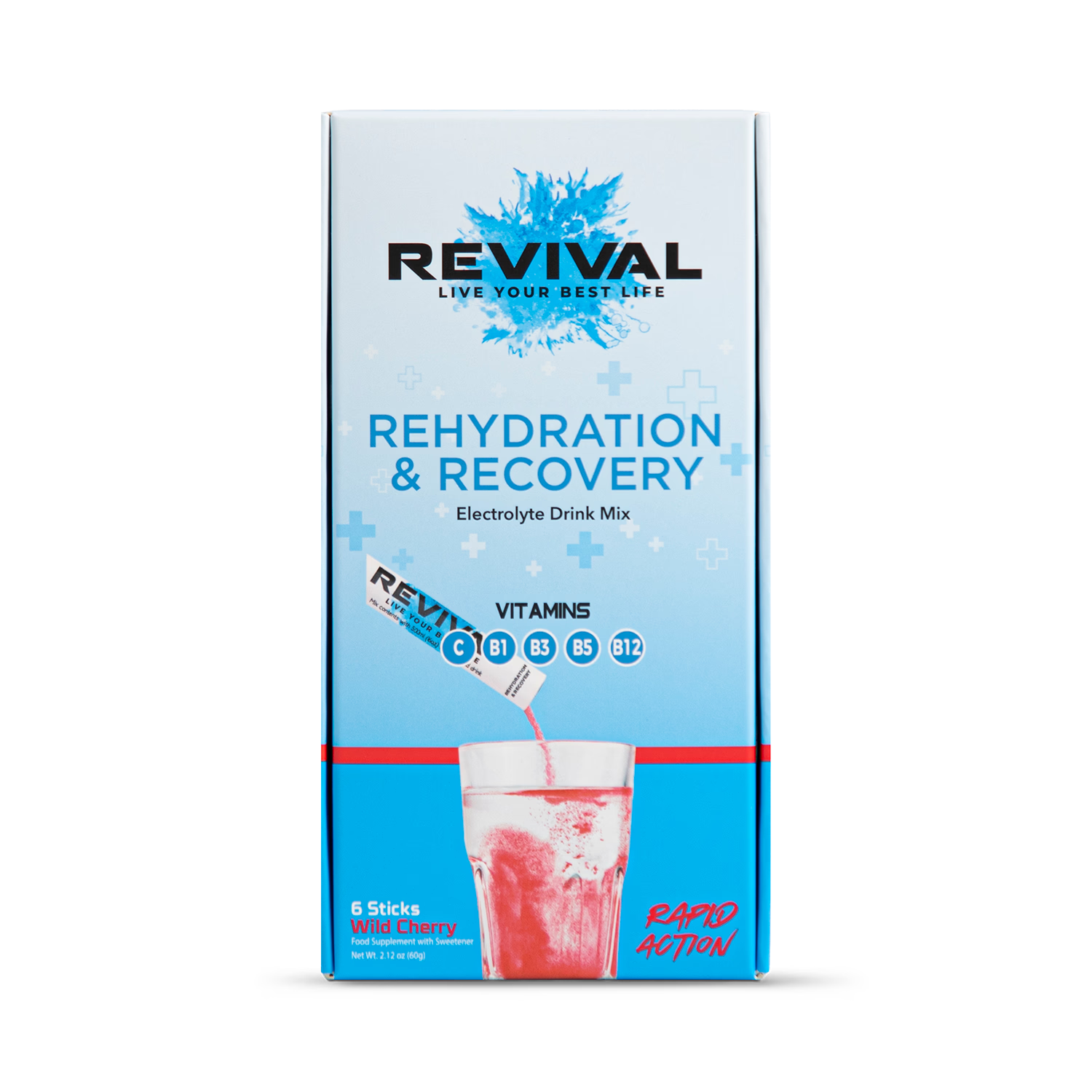 Revival rehydration powder Wild Cherry 6 pack - British product