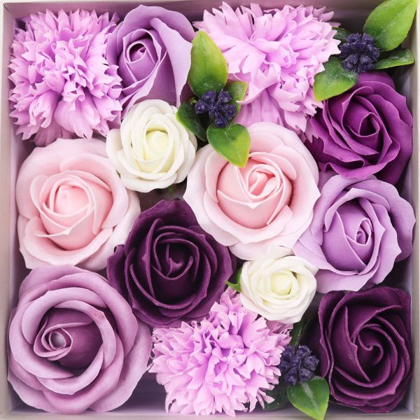 Merci Boutique Purple Passion soap bouquet in square box (British brand)