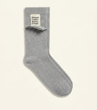 Balenciaga ribbed logo ankle socks in neutral tones (British brand)
