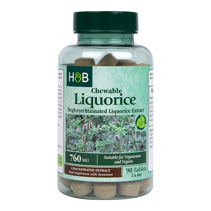 Holland & Barrett Chewable Liquorice 760mg 90 Tablets GOODS Holland&Barrett   