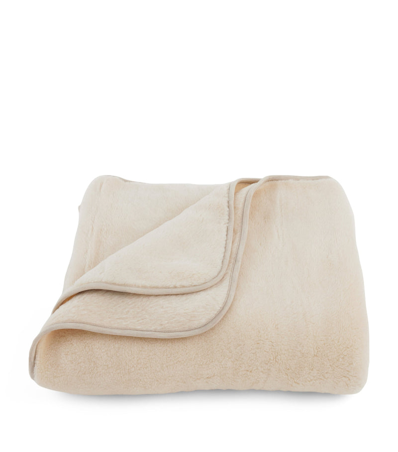 SHLEEP reversible merino knit throw 190cm x 123cm (British brand)