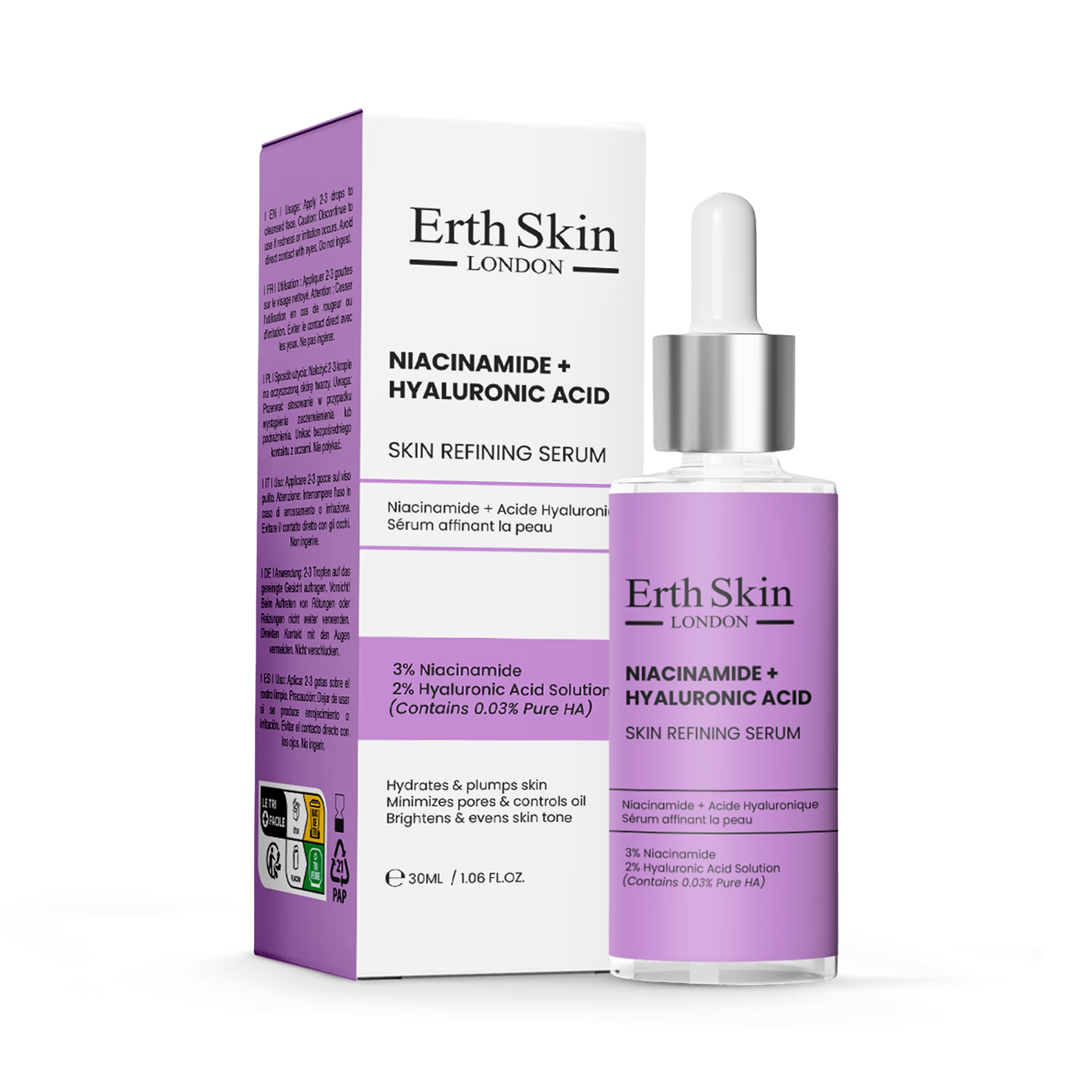 Erth Skin London Niacinamide Hyaluronic acid serum 30ml - British product