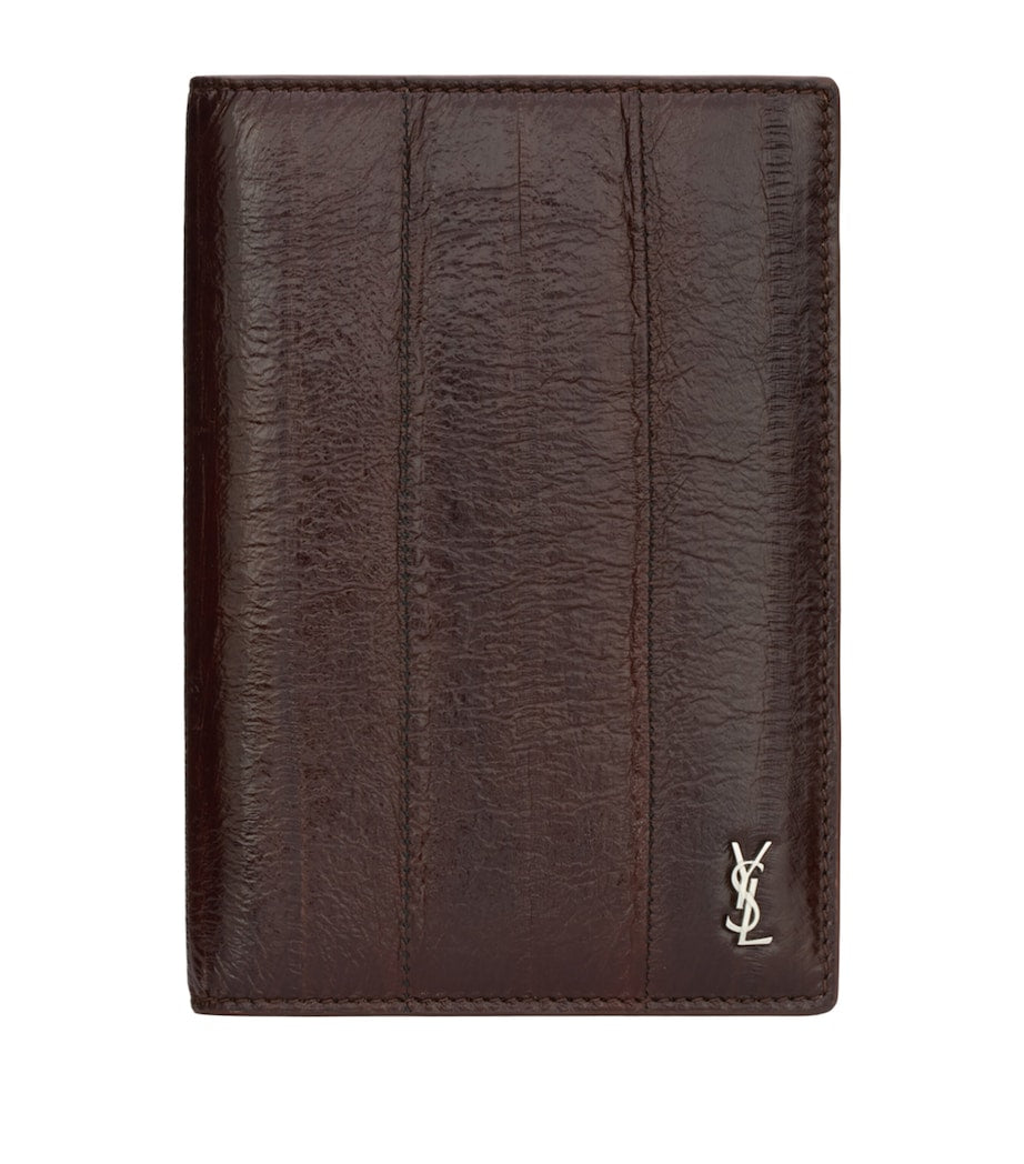 Saint Laurent leather passport holder with monogram, UK version