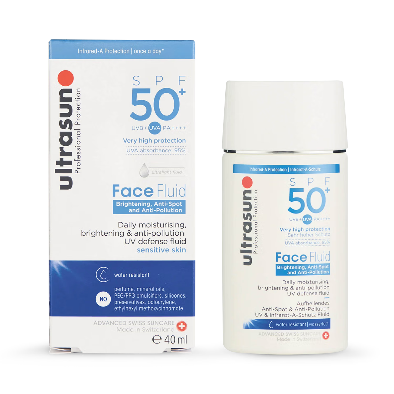 Ultrasun anti pollution face fluid SPF 50+ 40ml, imported from the UK