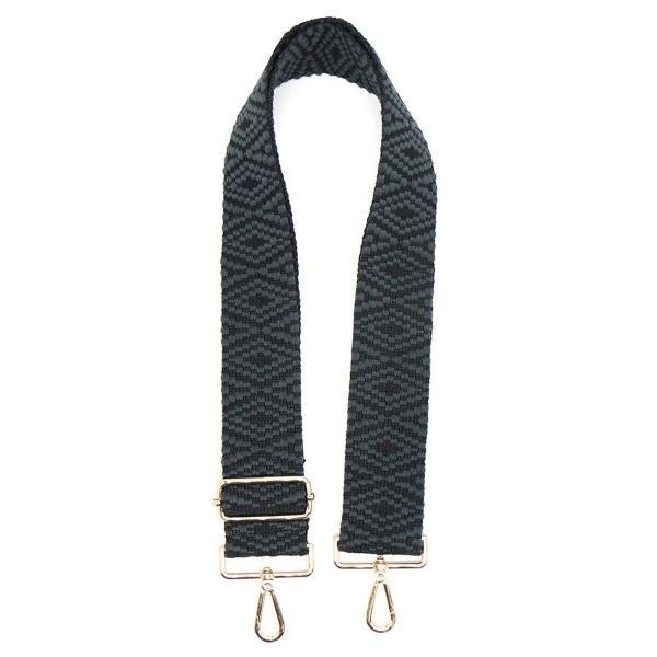 POM charcoal chevron weave adjustable wide bag strap - British product