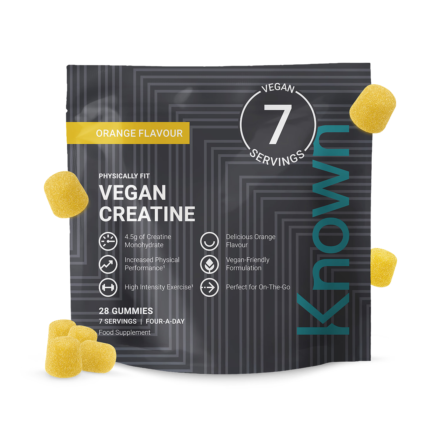 Known Creatine Orange Gummies 28 count (British brand)