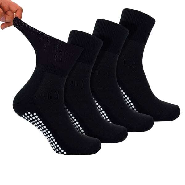 Dr.Socks 4 Pack Short Bamboo Diabetic Unisex Slipper Socks