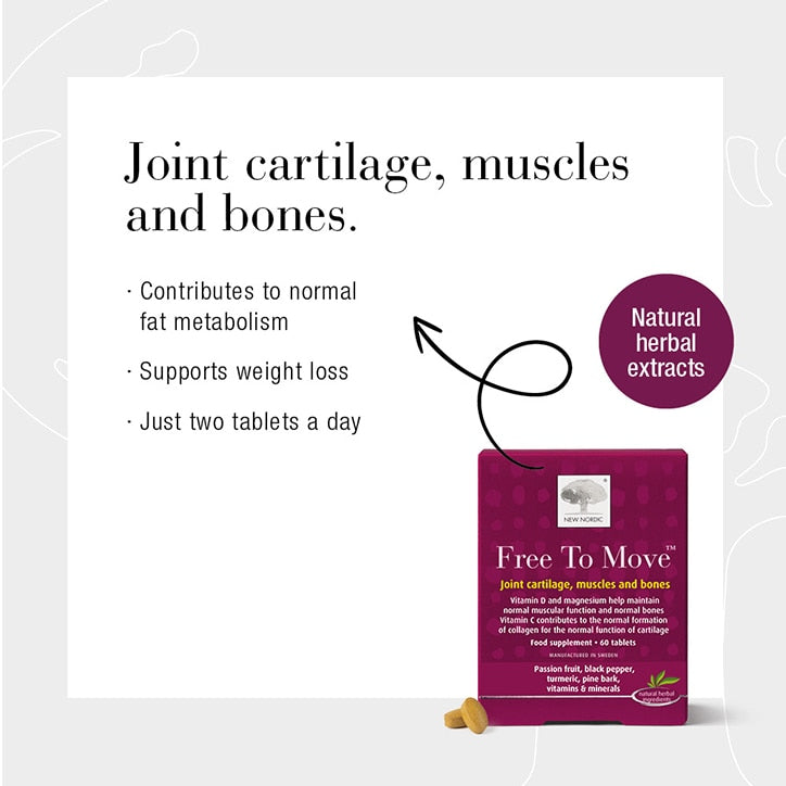 New Nordic Free to Move Joint Cartilage, Muscles & Bones 60 Tablets Bone & Muscle Health Holland&Barrett   